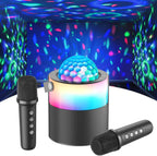 Máquina de karaoke con luces LED de discoteca para adultos y niños, altavoz Bluetooth portátil con 2 micrófonos inalámbricos, regalos de cumpleaños de Pascua para niños, familia