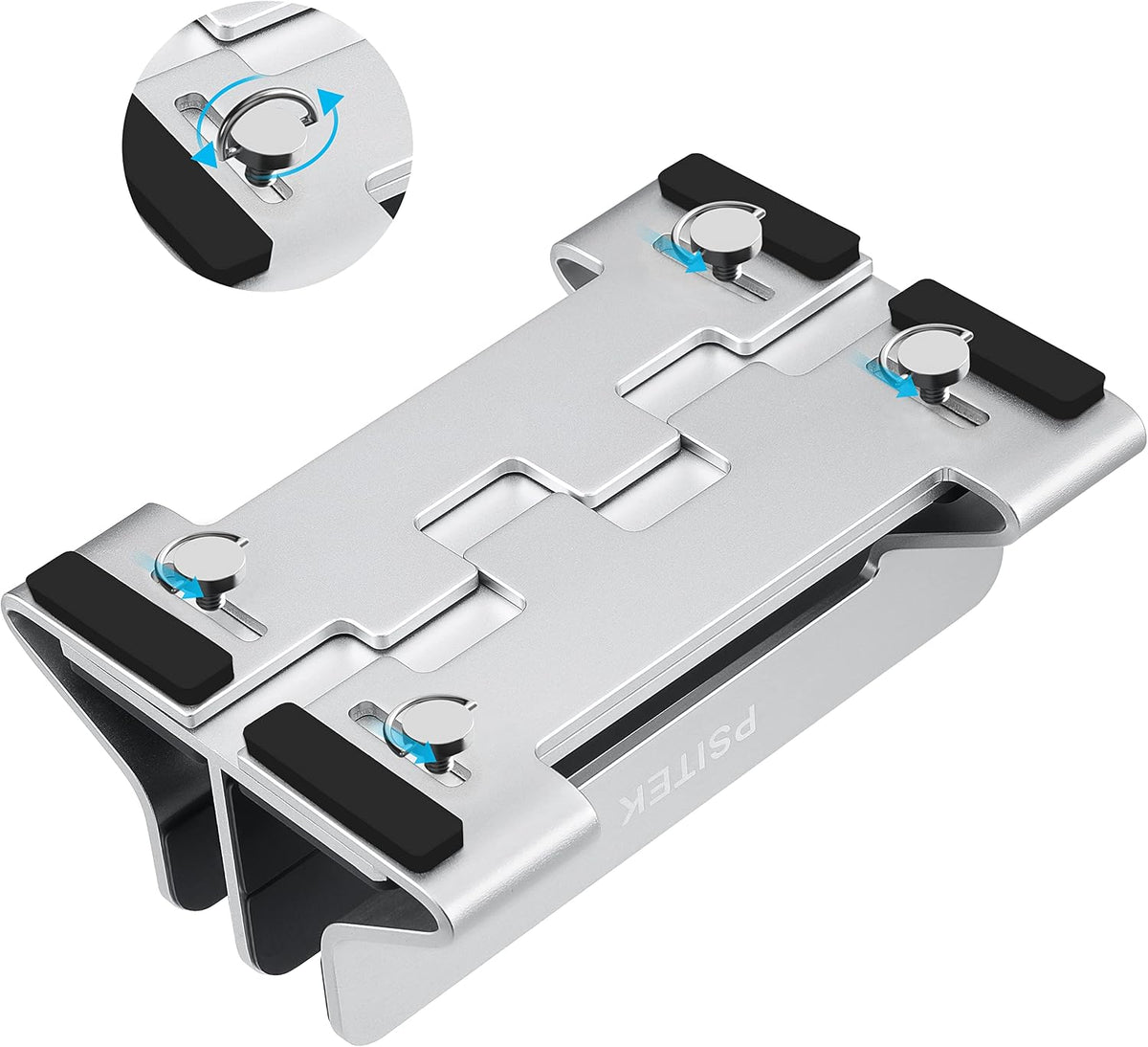 Psitek Soporte vertical dual de aluminio para laptop, soporta 2 dis...