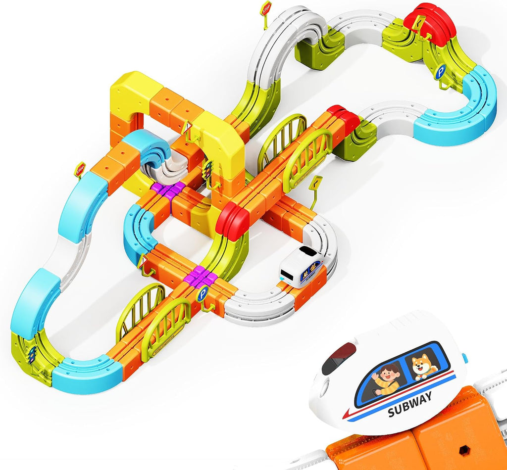 Juego de tren eléctrico 208PCS de lujo 3D STEM Track Toy