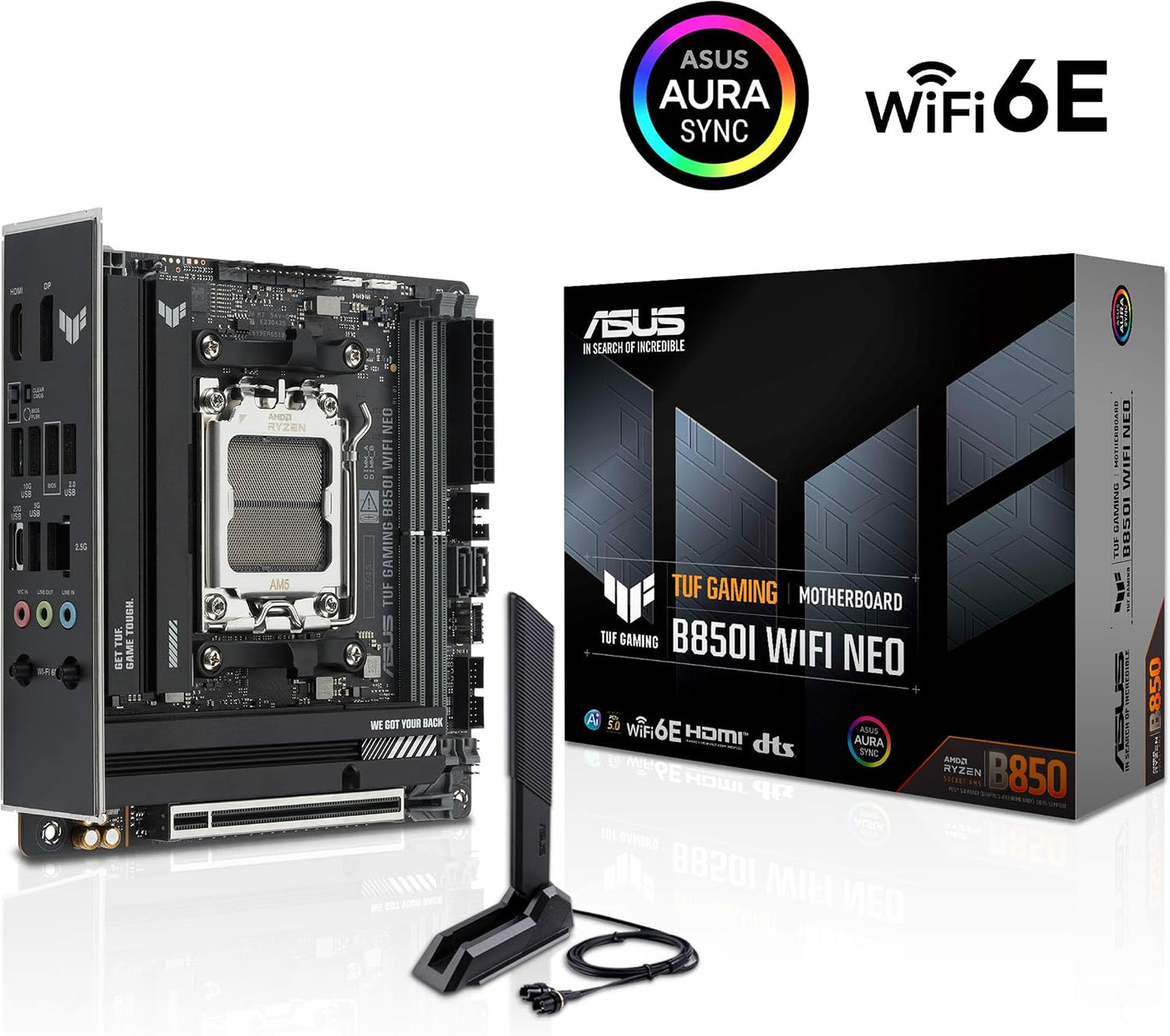 ASUS TUF Gaming B850I WiFi NEO AM5 Mini ITX Placa base, DDR5, ajust...
