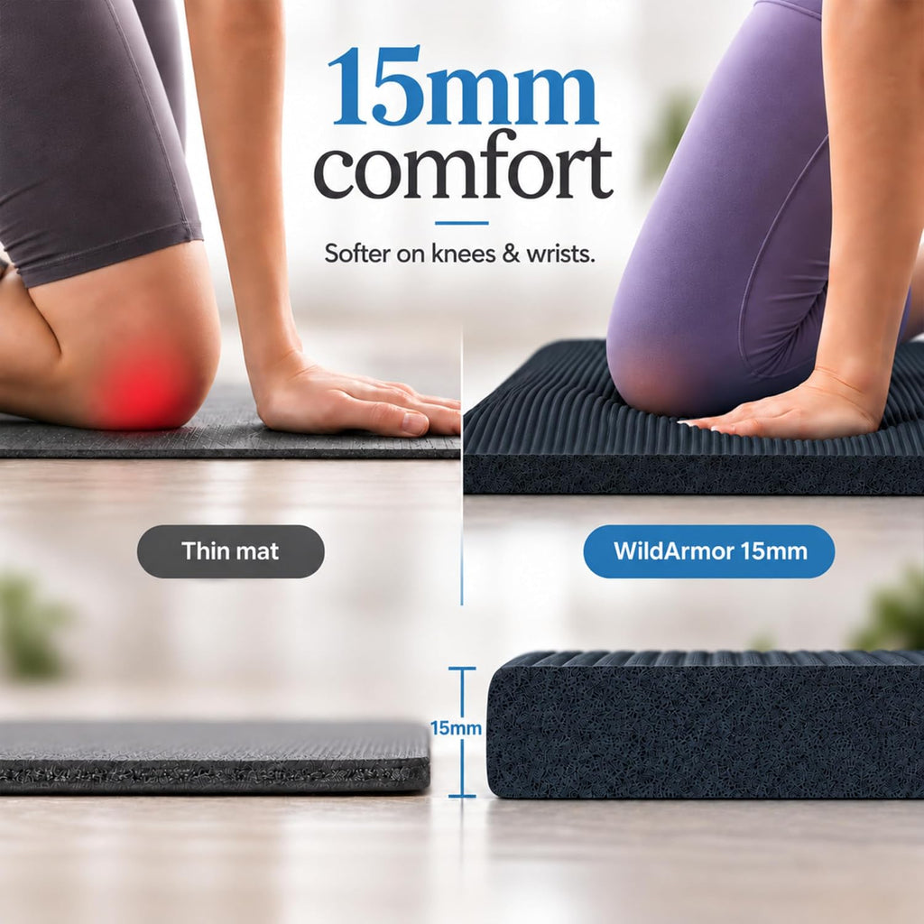Tapete de yoga extra grueso, antideslizante de 0.591 in NBR, 72 x 24 pulgadas, viene con bola de masaje TPE y cronómetro digital, alfombrilla de entrenamiento para ejercicio en casa, fitness, pilates