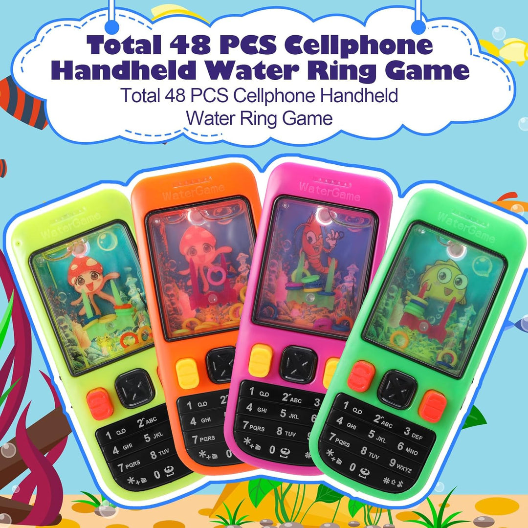 Halloscume Juego de lanzamiento de anillos de agua de mano de 48 pi...