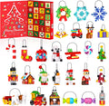 Calendario de Adviento de Navidad 2026, 24 paquetes de adornos de Navidad, kit de construcción de árbol de Navidad, Papá Noel, reno, pan de jengibre, pingüino, cascanueces/copos de nieve, regalos de Navidad para niños de 6 años en adelante