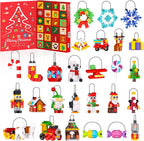 Calendario de Adviento de Navidad 2026, 24 paquetes de adornos de Navidad, kit de construcción de árbol de Navidad, Papá Noel, reno, pan de jengibre, pingüino, cascanueces/copos de nieve, regalos de Navidad para niños de 6 años en adelante