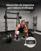 AIRHOP 0.79 pulgadas de espesor 48 pies cuadrados de alfombrillas para equipos de ejercicio, 12 losetas de goma mejoradas con espuma EVA de alta densidad, gran piso entrelazado tipo rompecabezas para