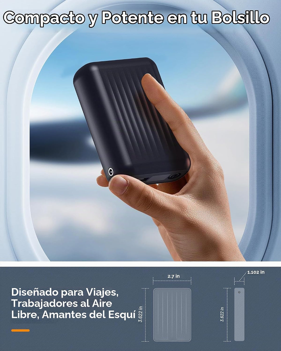 HIMONI Batería de chaqueta térmica de 12V\/5V 2A\/3A 18400mAh para...