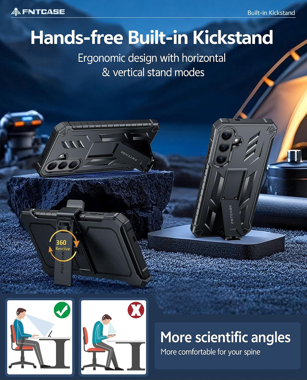 FNTCASE Funda para Samsung Galaxy S26 FE, protector de pantalla incorporado