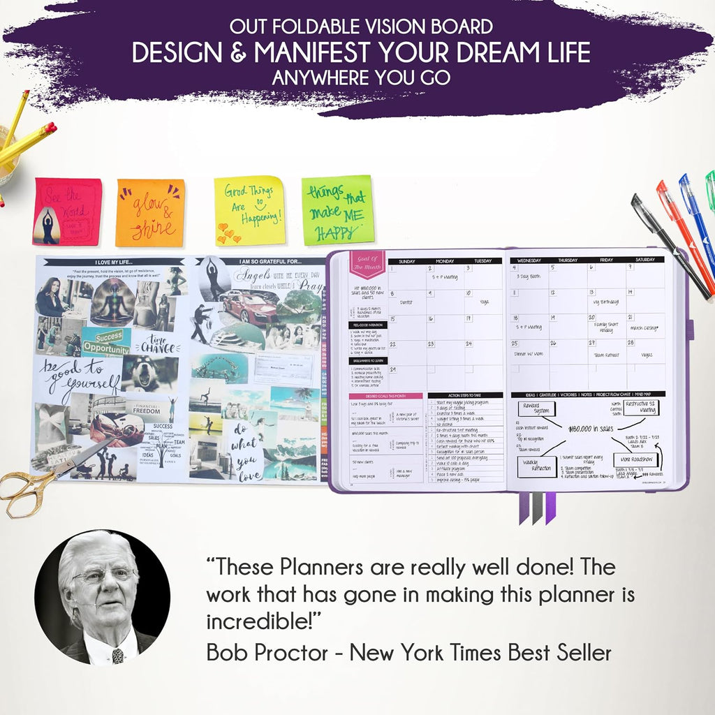 Life Planner Deluxe - Agenda de manifestación semanal y mensual sin fecha
