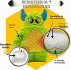 Juguete para perros Bite Force - Juguete de felpa grande, duradero y fuerte en color verde monstruo, reforzado con Kevlar para masticadores agresivos