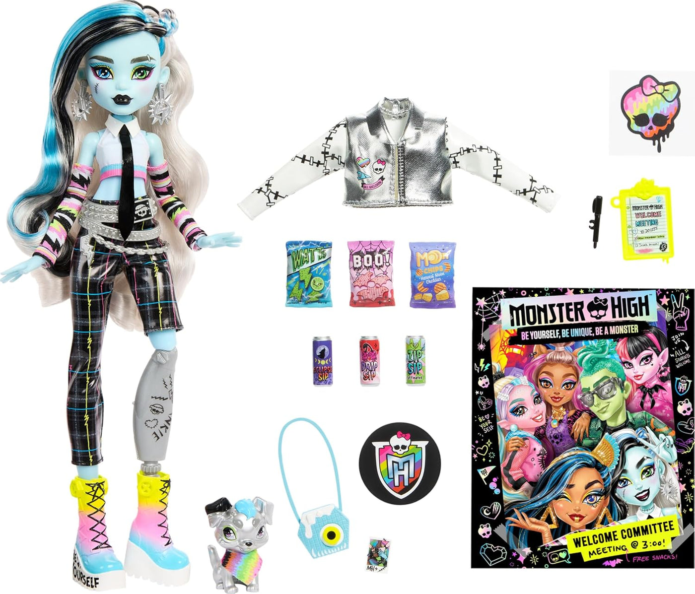 Monster High Muñeca Frankie Stein, Set del Comité de Bienvenida con...