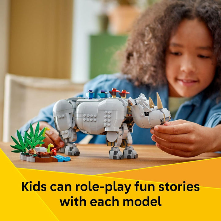 LEGO Creator 3 en 1 Wild Animals Majestic Rinoceronte con