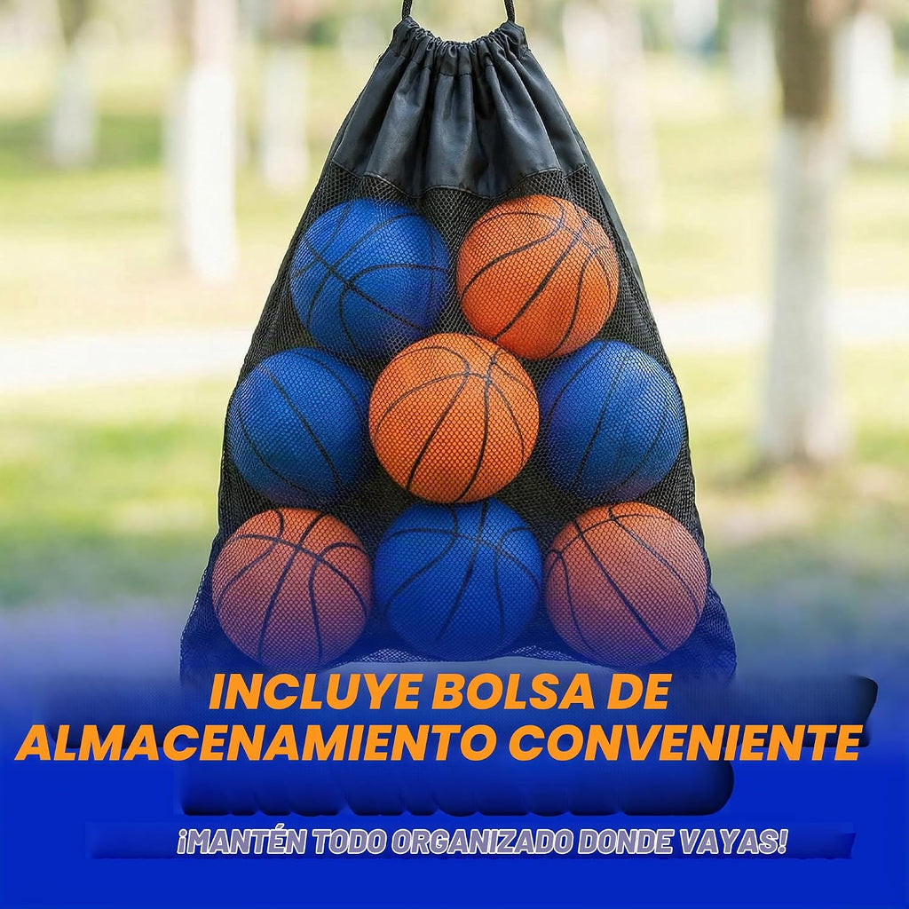 Aro de baloncesto sobre la puerta, pirámide de carreras de 7 aros de altura ajustable con 8 mini bolas de espuma y bolsa de transporte, montaje en pared, fácil instalación, juego para niños para interiores y exteriores para mayores de 5 años