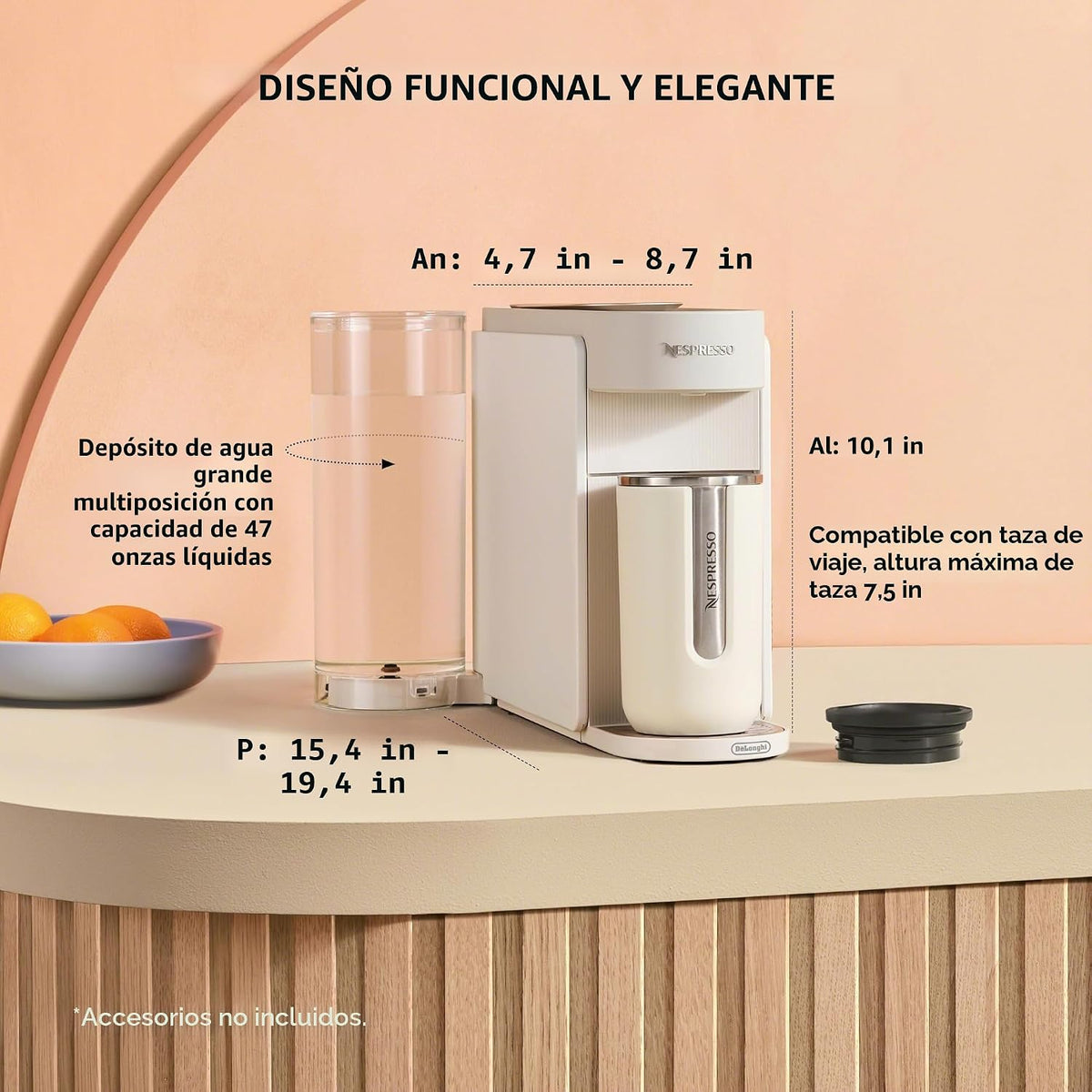 Nespresso Vertuo Up - Cafetera con espumador de leche, color blanco