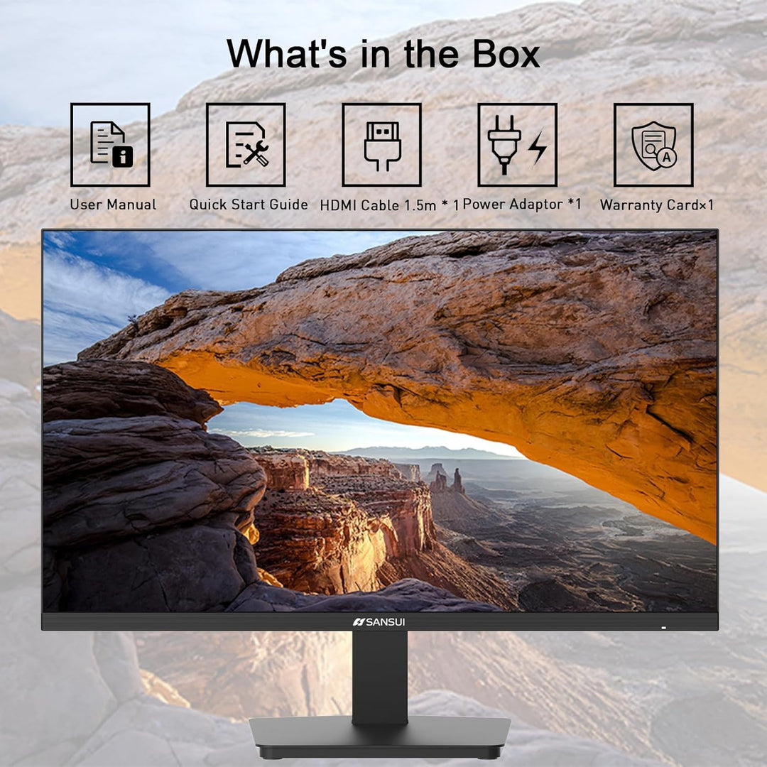 SANSUI Monitor de 24 Pulgadas 100Hz para PC, Puertos HDMI VGA Monta...