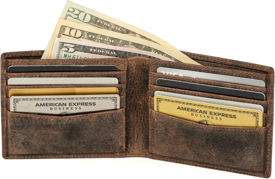 BERLINER BAGS Billetera vintage de cuero genuino para hombre, Brook...