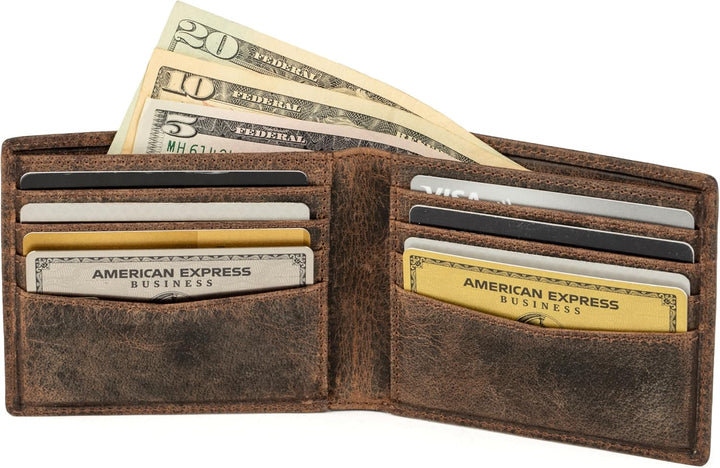 BERLINER BAGS Billetera vintage de cuero genuino para hombre, Brook...