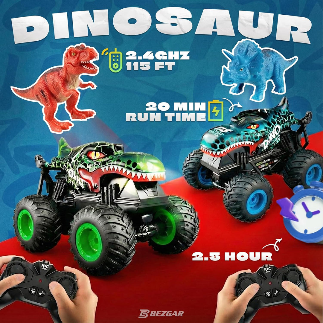 BEZGAR Monster Truck Toys - Camión monstruo de control remoto con l...