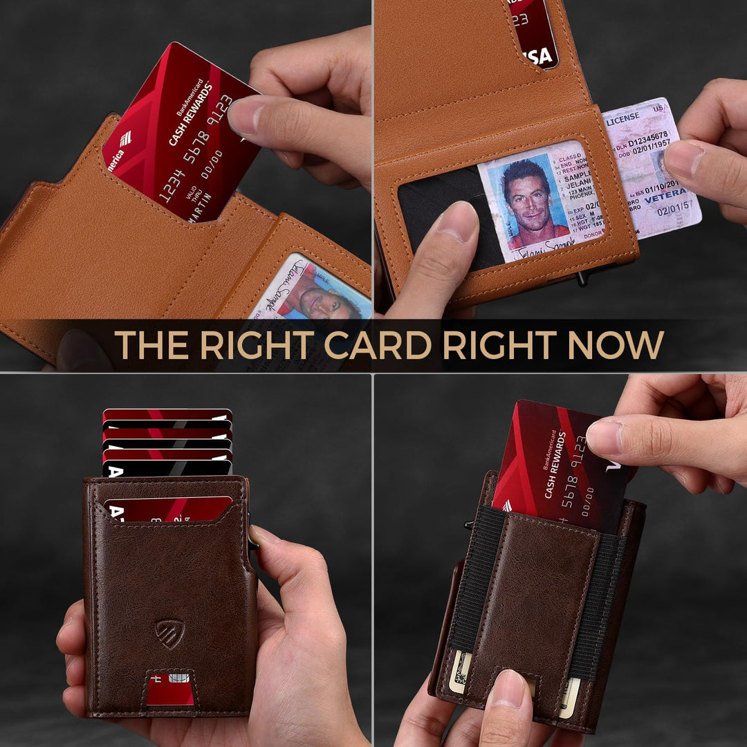 RUNBOX Billetera para hombres de 9 a 13 tarjetas con bloqueo RFID,...