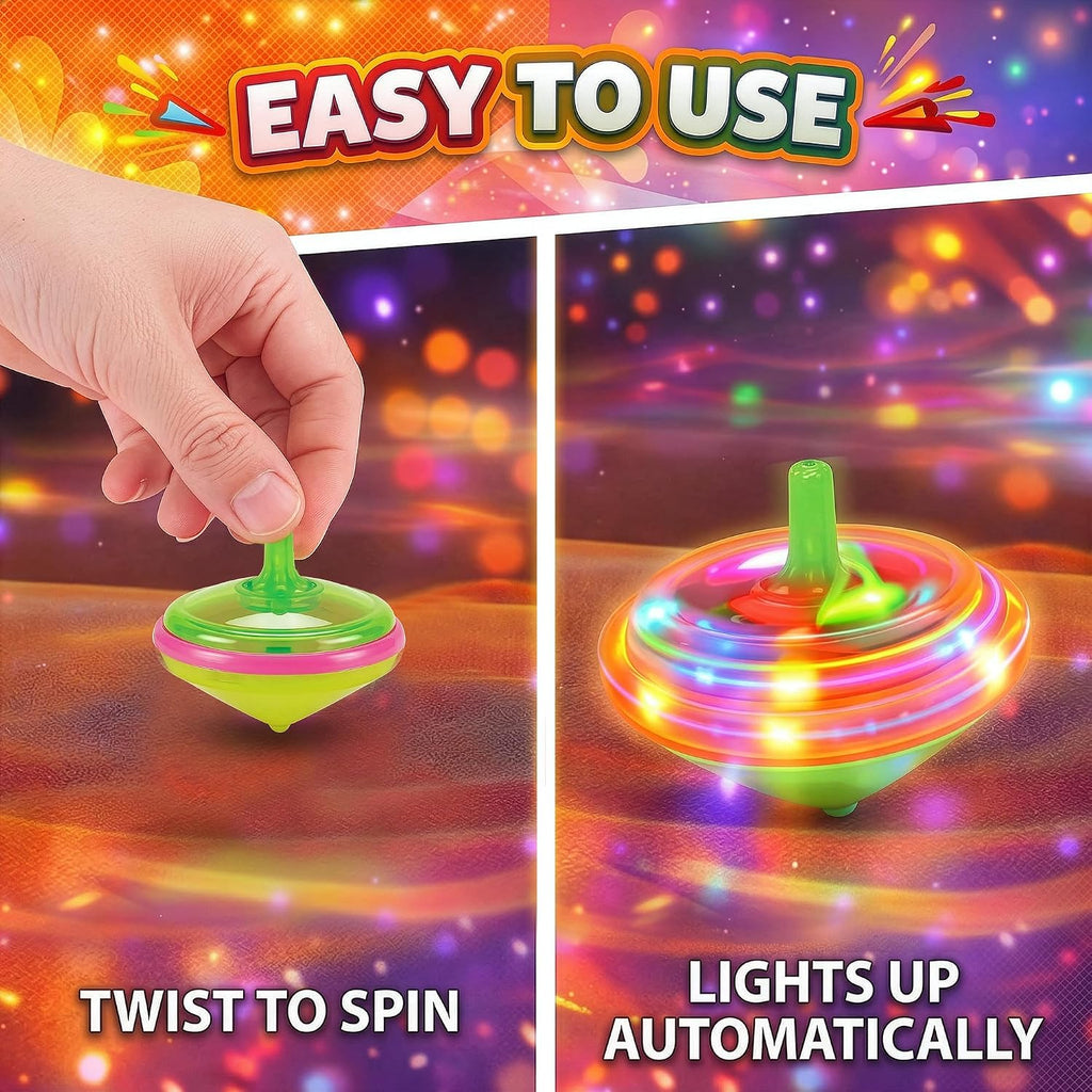 valor de combo 100 Pcs de trompos giratorios con luz LED intermitente hasta novedad juguetes recuerdos de fiesta