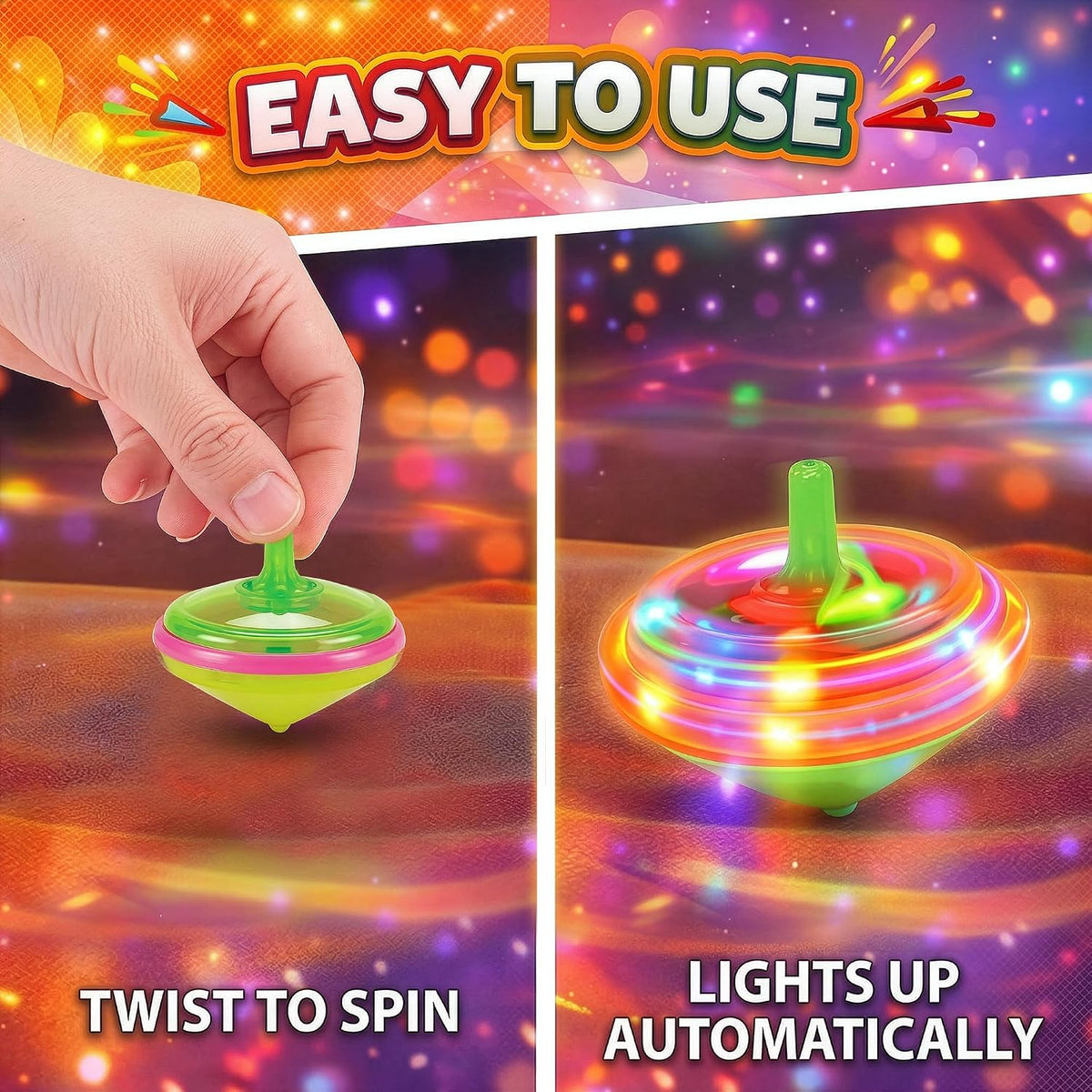 valor de combo 100 Pcs de trompos giratorios con luz LED intermitente hasta novedad juguetes recuerdos de fiesta