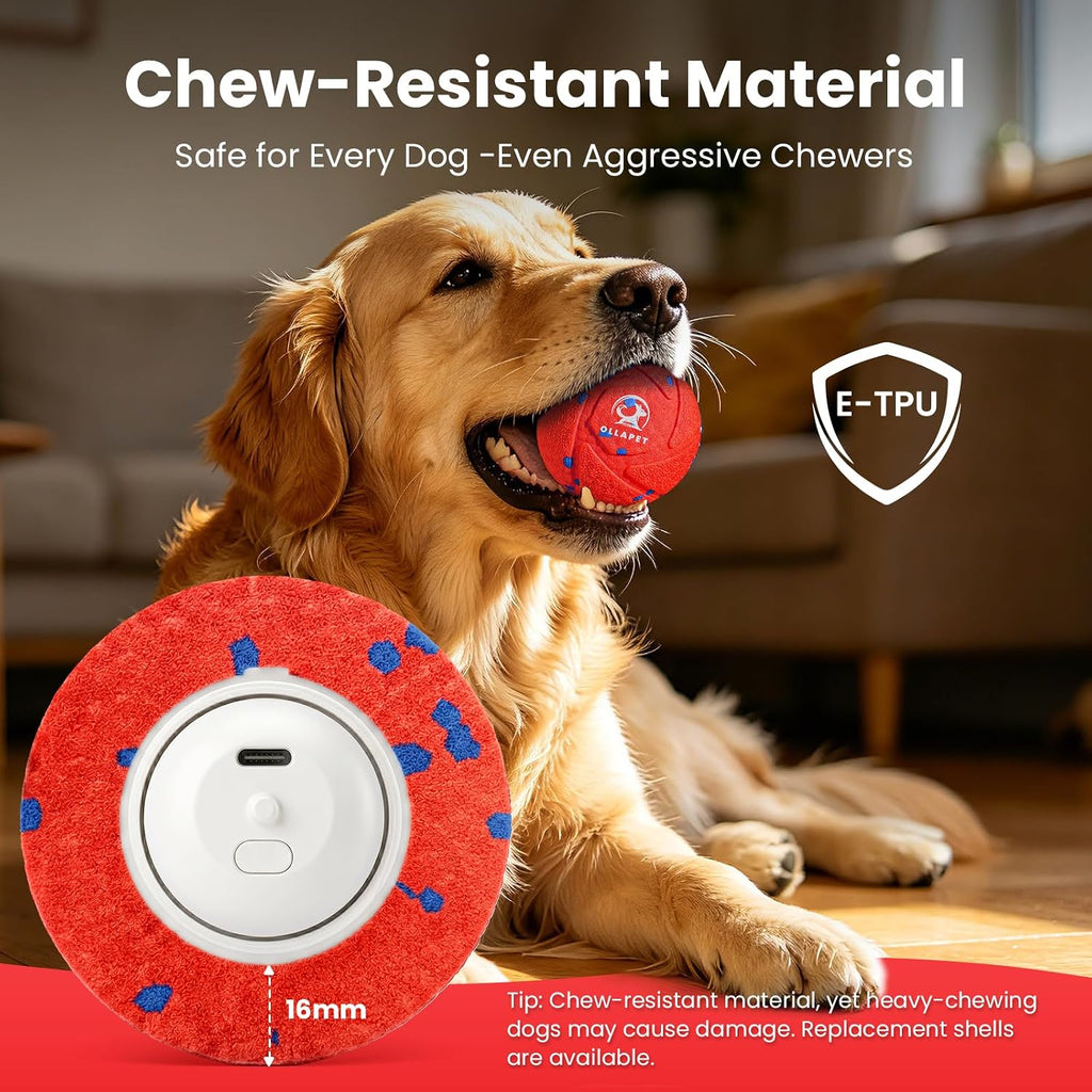 Smart - Pelota interactiva de juguetes para perros, bola de rebote y rodamiento automático, material de E-TPU resistente a las masticaciones, 3 modos interactivos, IPX7 impermeable