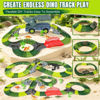 Juguetes de pista de dinosaurios para niños, juego de 219 pistas de