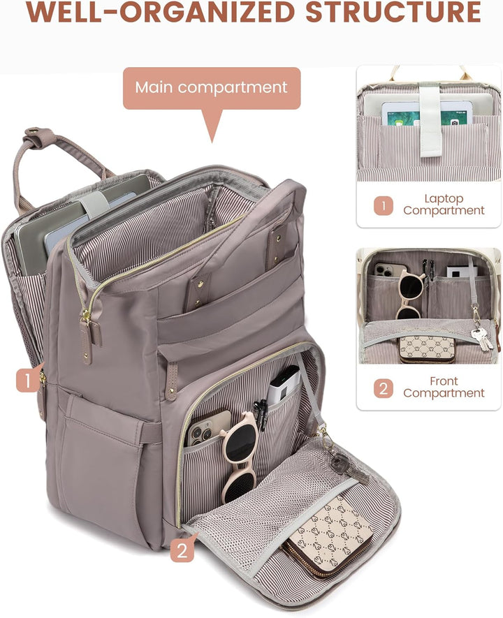 LOVEVOOK Mochila para laptop para mujer, 15.6 pulgadas, impermeable...