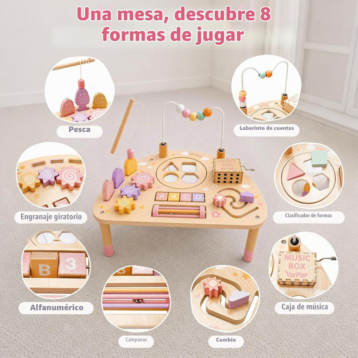 Vanplay Juguetes Montessori para regalo de niña de 1 a 2 años, primer