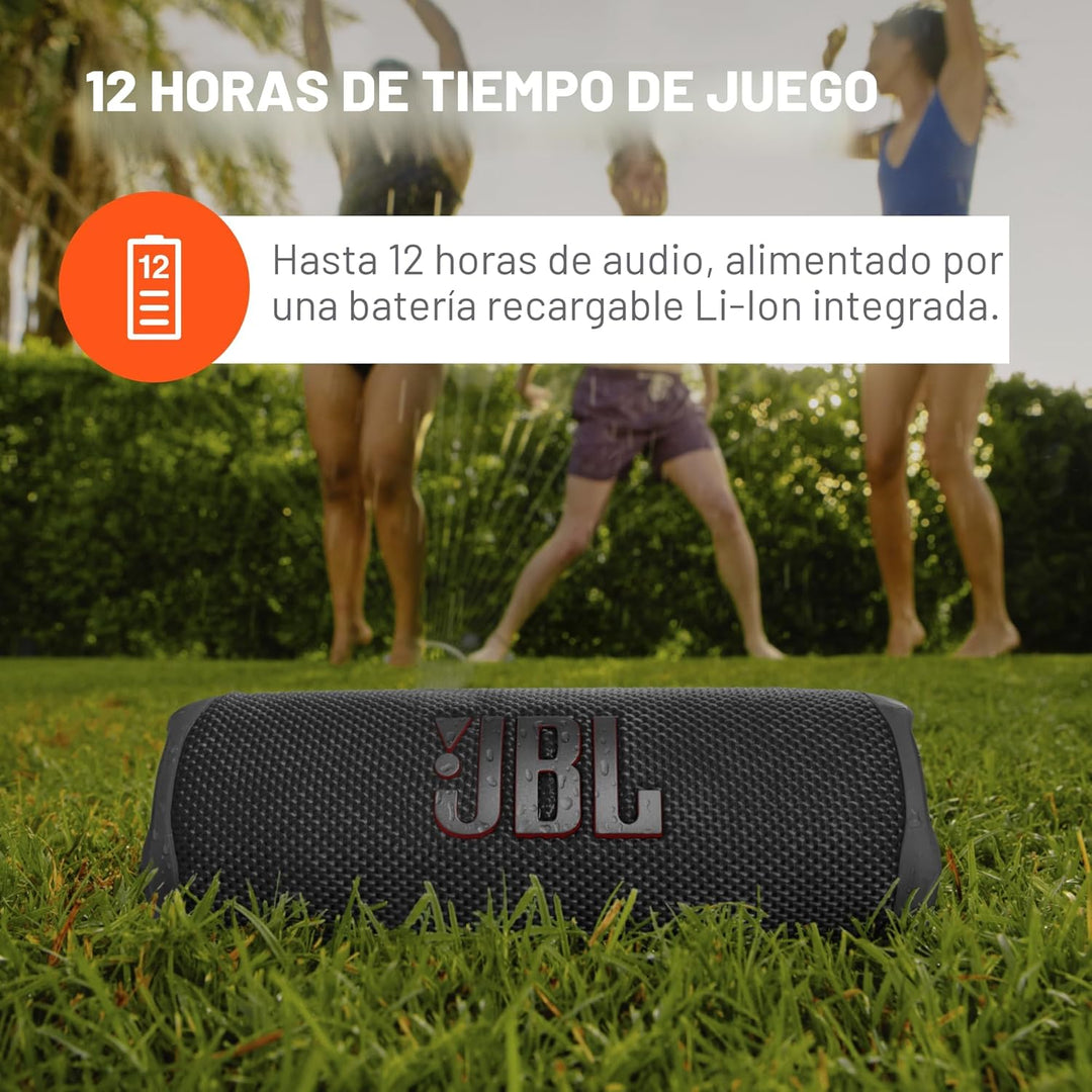 JBL Flip 6 (negro) + paquete con divvi! Funda protectora rígida