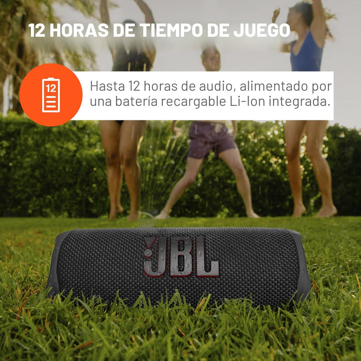 JBL Flip 6 (negro) + paquete con divvi! Funda protectora rígida