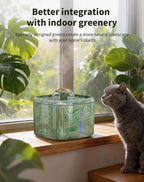Fuente de agua para gatos automática de 2.5 L, parte superior giratoria interactiva y diseño de camuflaje, bomba ultrasilenciosa con filtro de 4 etapas, dispensador de agua para mascotas con 2 filtros