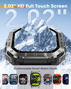 Relojes inteligentes militares para hombres incorporadosGPS,2.02Fitness