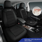 Skechers Fundas de asiento de automóvil de espuma viscoelástica, fundas de asiento grueso de tela fresca al tacto, compatibles con bolsas de aire, protección cómoda automotriz para la mayoría de