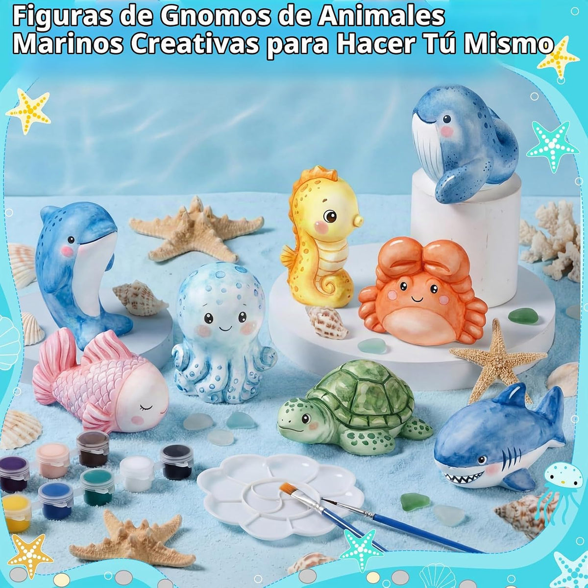 Reallnaive - Kit de pintura de cerámica de animales marinos para niños y