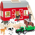 Juguetes de granero de madera para niños pequeños de 3, 4 y 5 años, juguetes de animales de granja para niños y niñas