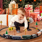 deAO Juego de tren eléctrico con luz para tren de tren infantil