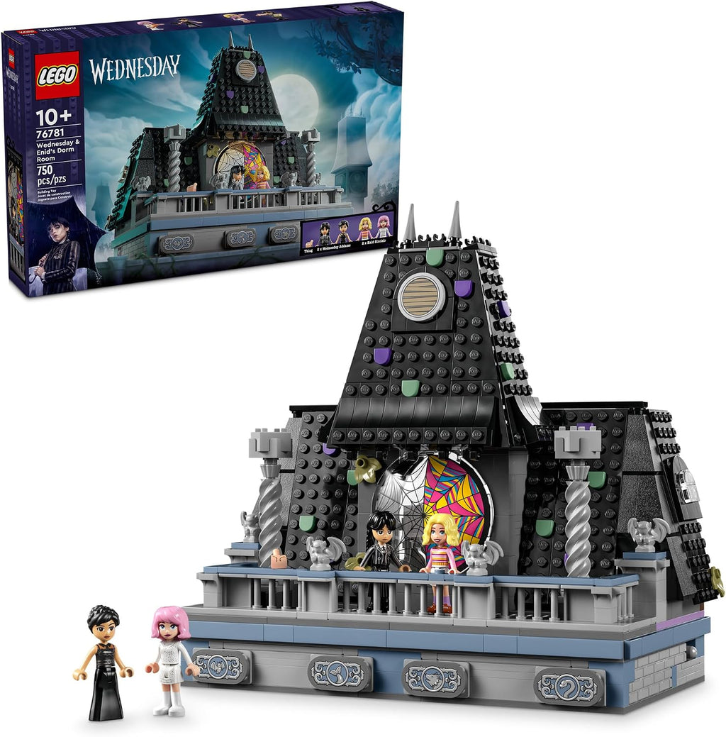 LEGO Merlina y Enid - Set de juego de dormitorio: juguete de construcción para juegos de rol con 4 minifiguras - Muñeca de Merlina Addams para niños, niñas y niños, a partir de 10 años - Idea de