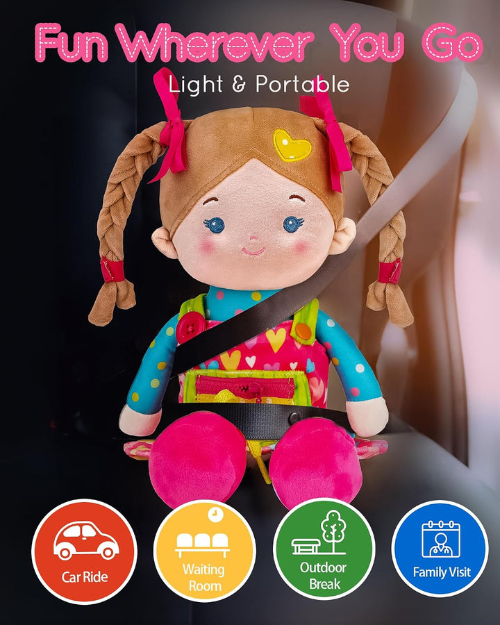 LeyaDoll Muñeca de Bebé Suave Educativa (16''), Muñeca Sens...
