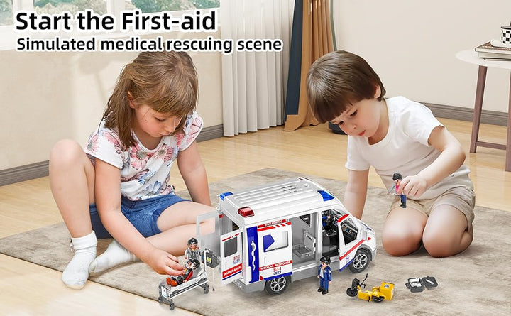 MSKOLER - Juego de ambulancia de juguete para niños de 3 a