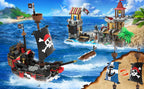 Juego de construcción de castillo pirata con luz 3 modos