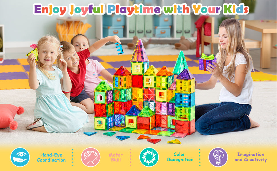 Azulejos magnéticos de construcción para niños 100 bloques