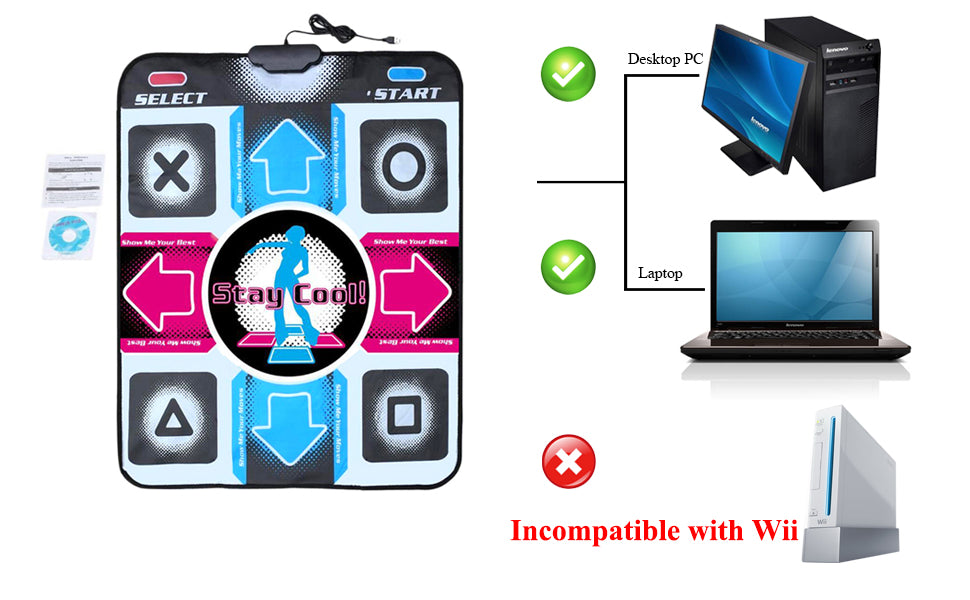 OSTENT USB Non-Slip Dancing Step Dance Mat Pad Blanket for