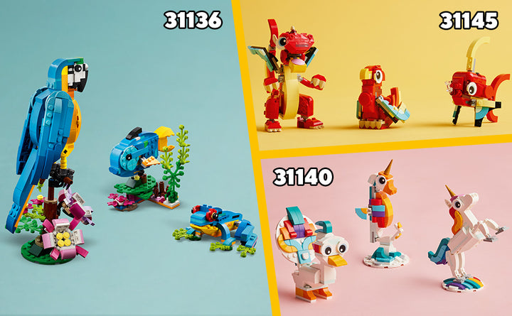 LEGO Creator 31145 - Juguete de dragón rojo 3 en 1 se