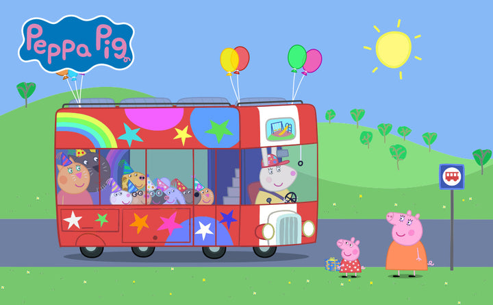 Peppa Pig Juego de autobús de fiesta 2 en 1 con 3 figuras