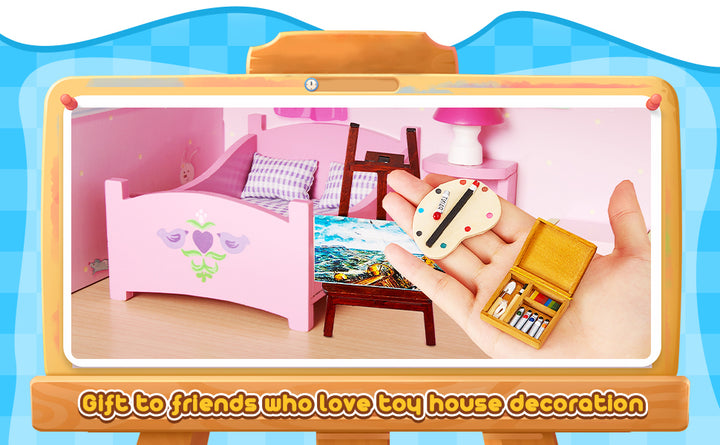 Skylety Juego de accesorios de pintura de casa de muñecas