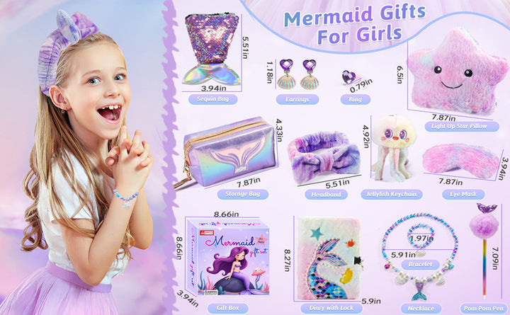 Juego de regalo de sirena para niñas de 4 5 6 7 8 9 10