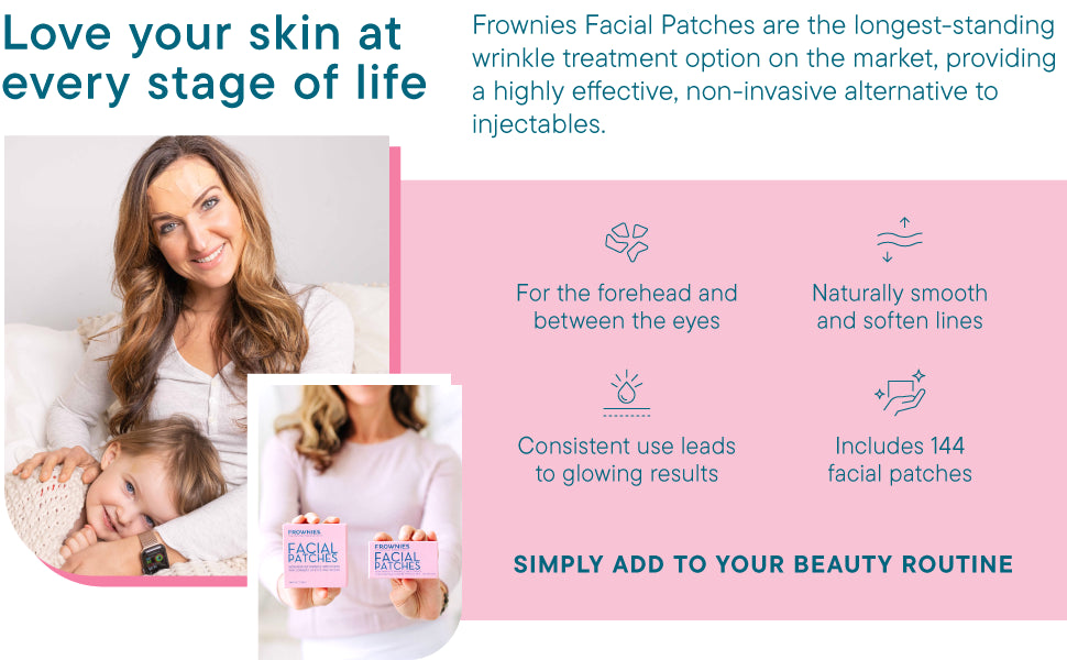 Parches faciales para la frente y el espacio entre los