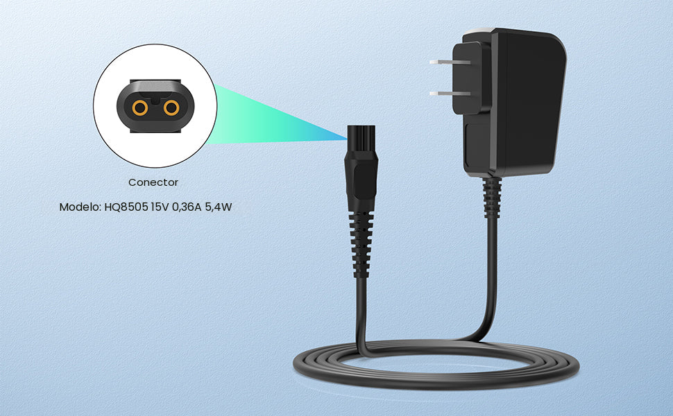 Cable de carga de 15V 183m para afeitadora Philips Norelco