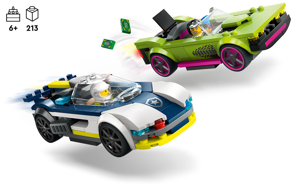 LEGO Coche de policía de la ciudad y persecución de autos