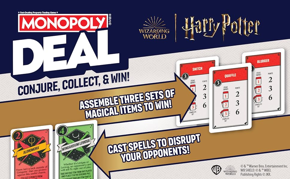 Monopoly Deal Juego de cartas de Harry Potter Juegos